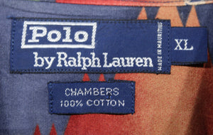 Vintage Polo Ralph Lauren Native Print Button Up Tshirt sz XL