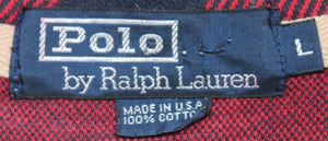 Vintage Ralph Lauren Polo Sportsman 1/4 Zip Pull Over Flannel Shirt sz L