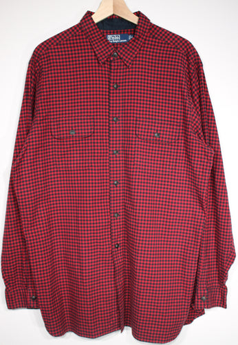 Vintage Polo Ralph Lauren Checkered Long Sleeve Button Up Shirt Sz. XL
