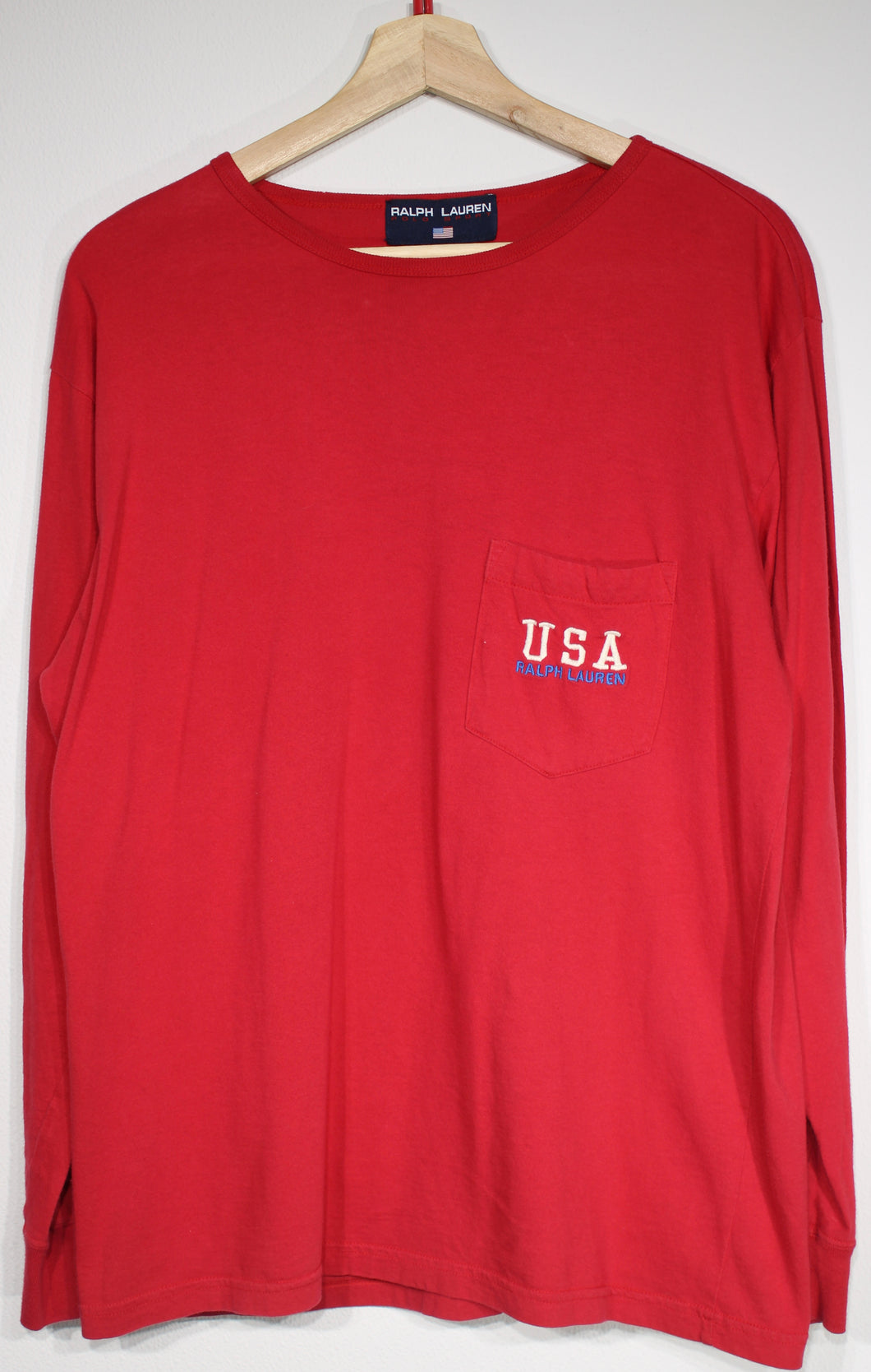 Vintage Polo Sport USA Pocket Long Sleeve Tshirt sz L