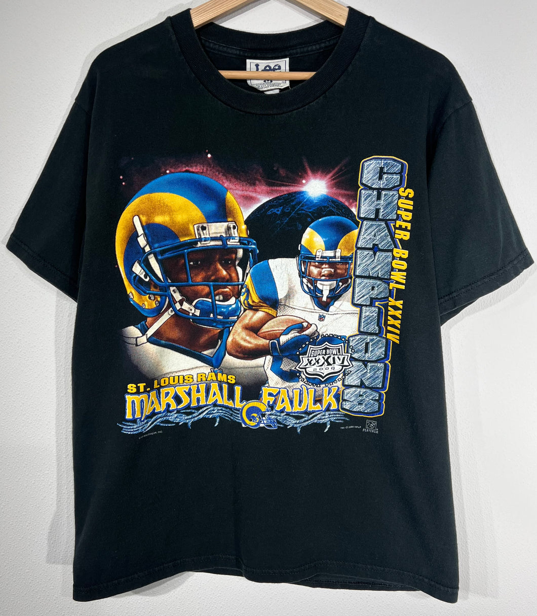 Vintage Marshall Faulk St. Louis Rams Super Bowl 34 Tshirt sz M