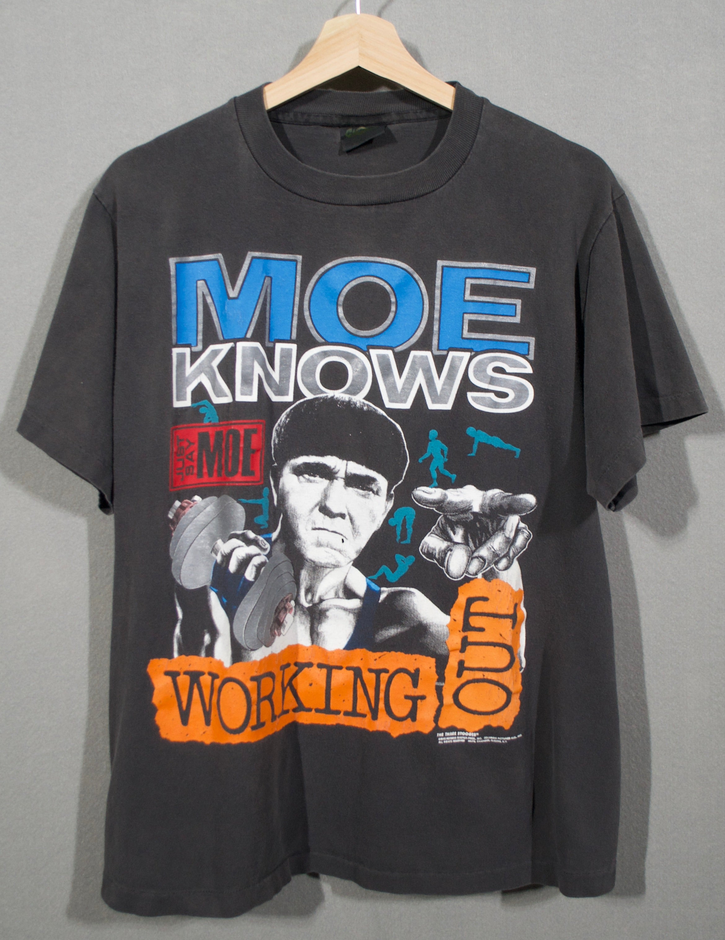 Vintage Three Stooges Moe Knows Tshirt sz L – First Team Vintage