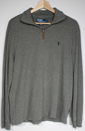Vintage Polo Ralph Lauren Grey 1/4 Zip Sweater sz L