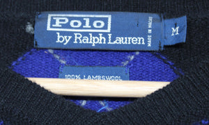 Vintage Polo Ralph Lauren Argyle Lambswool Sweater sz M