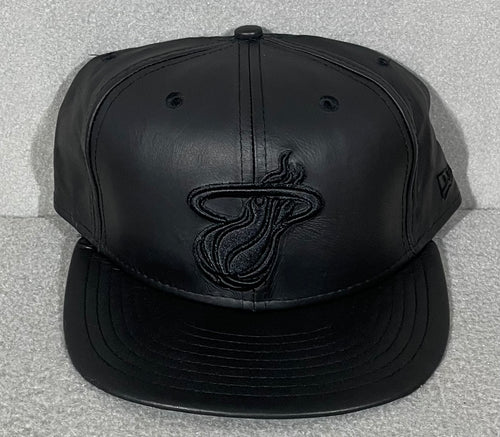 Vintage Leather Heat Blackout New Era Fitted New w/ Tags