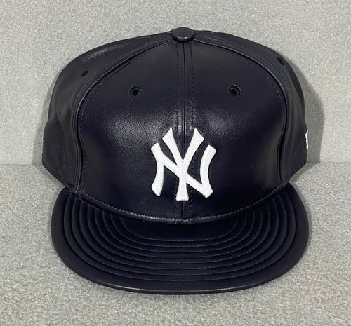 Vintage Leather Yankees Navy Blue New Era Fitted New w/ Tags