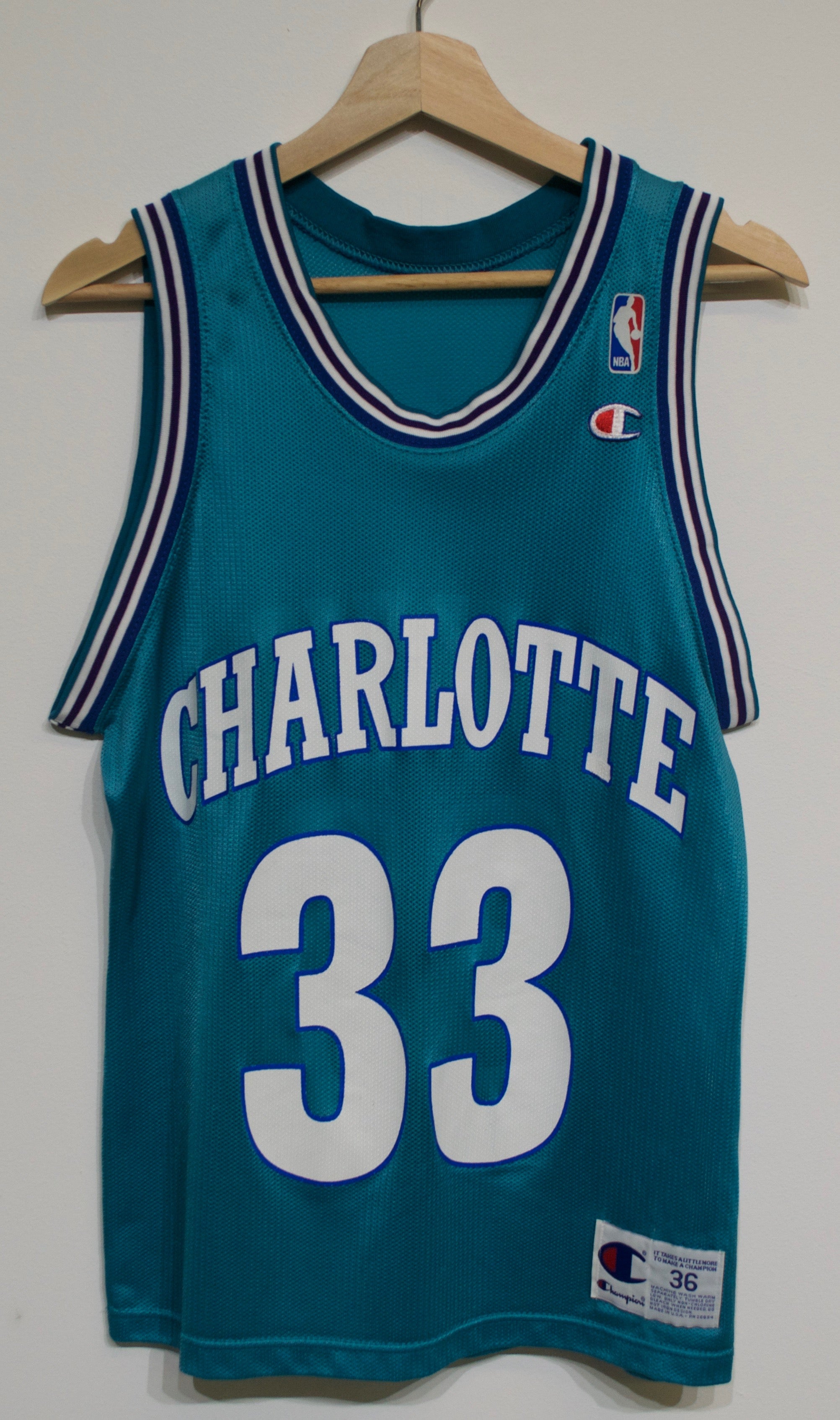 Alonzo Mourning Hornets Jersey sz 36/S – First Team Vintage