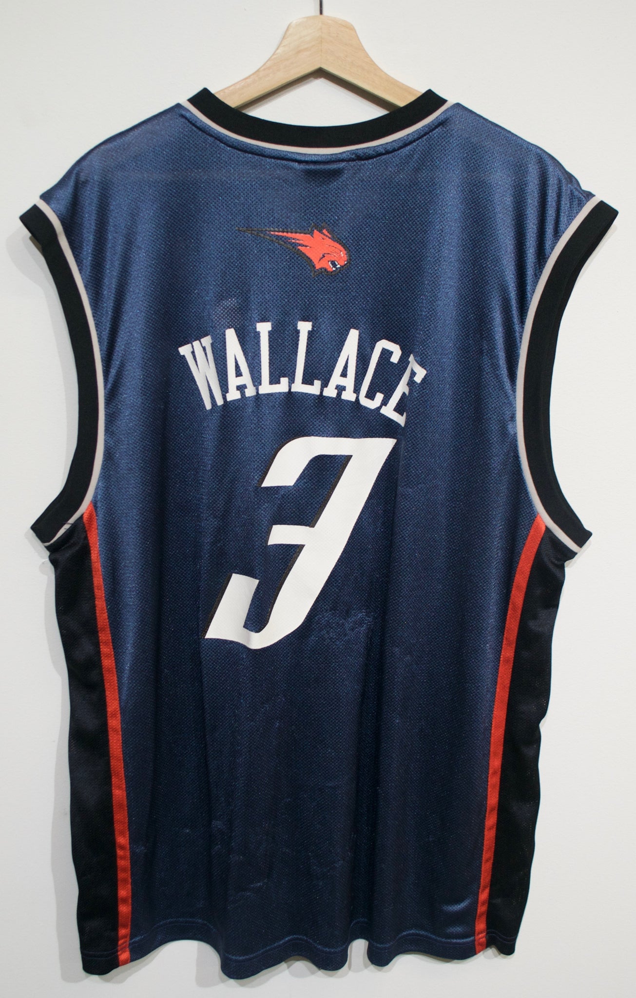 2008-09 Charlotte Bobcats Gerald Wallace #3 Game Used Navy Tank Shirt 5 P  3XL 8