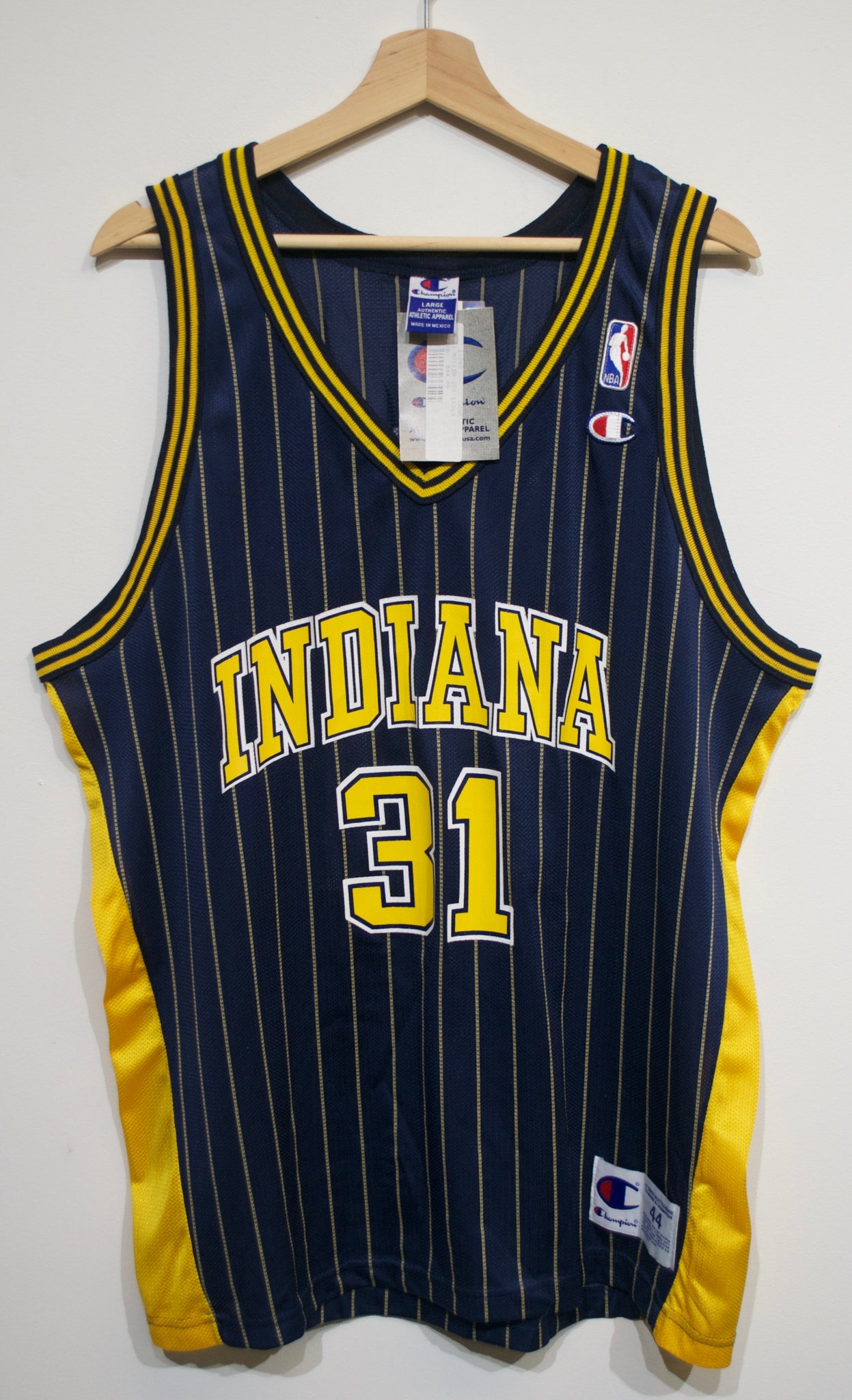 Reggie Miller Pacers Jersey sz 44/L New w. Tags – First Team Vintage